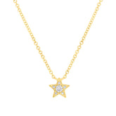 0.06ct 14k Yellow Gold Diamond Star Pendant